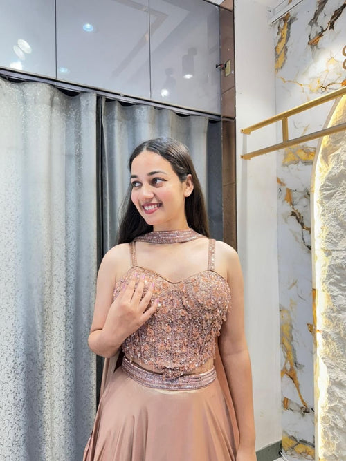 "ROSE GOLD RADIANCE LEHENGA" image 1