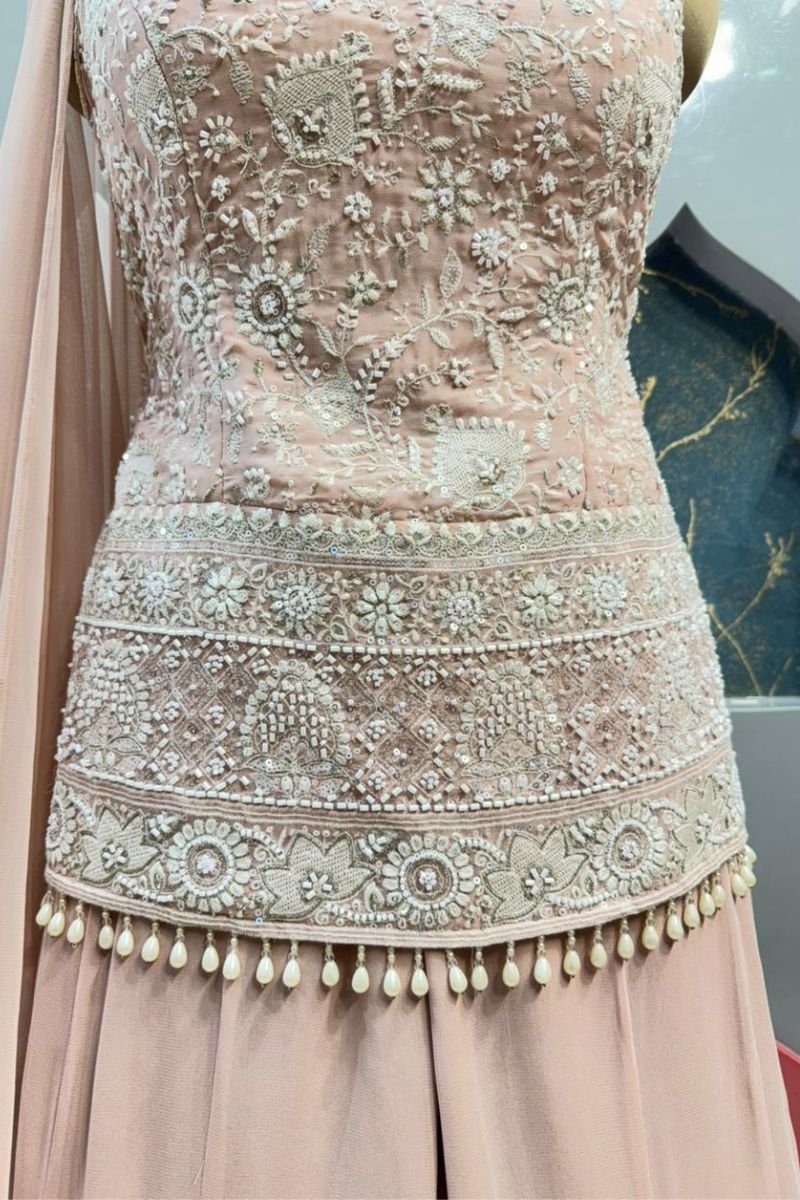 "BLUSH PEARL EMBROIDERED SHARARA" image 4