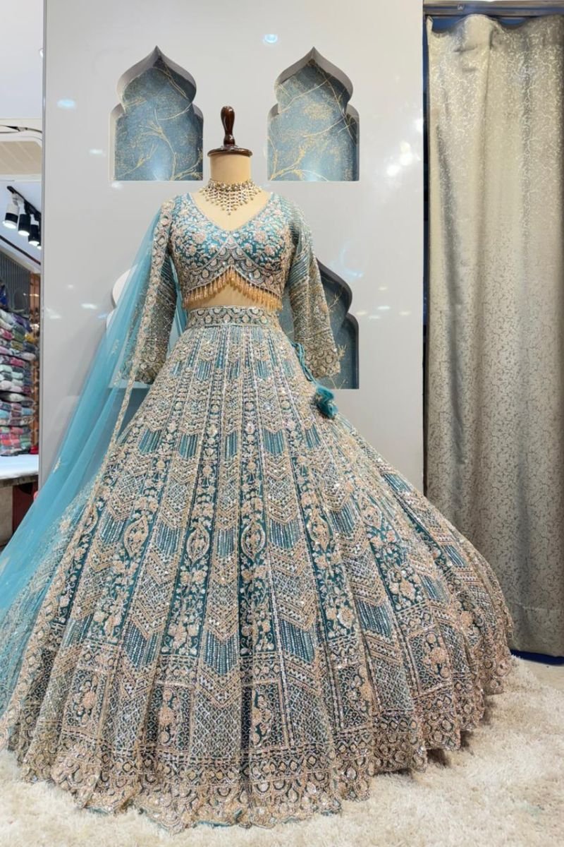 "AQUA ROYALE LEHENGA" image 3