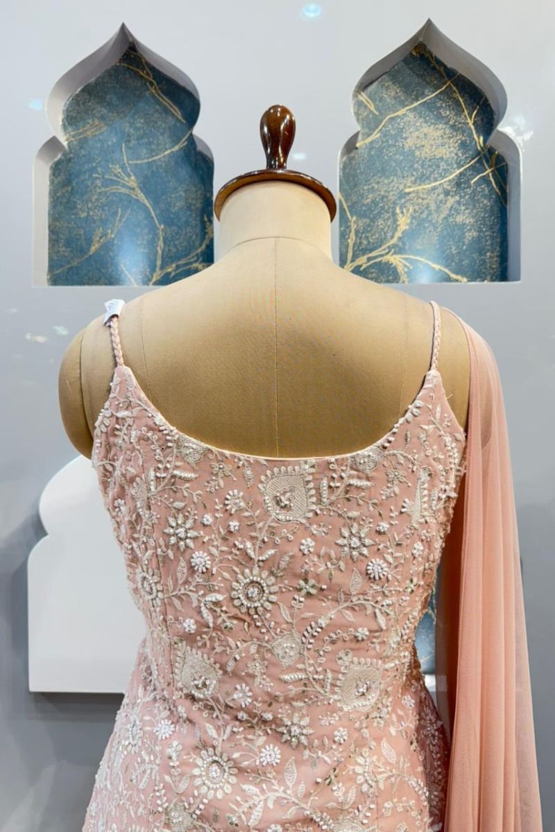 "BLUSH PEARL EMBROIDERED SHARARA" image 6