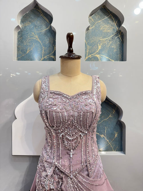 " LAVENDER CRYSTAL EMBROIDERED MERMAID " image 1