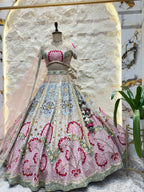 "PASTEL ROYALE HANDCRAFTED LEHENGA" image 5