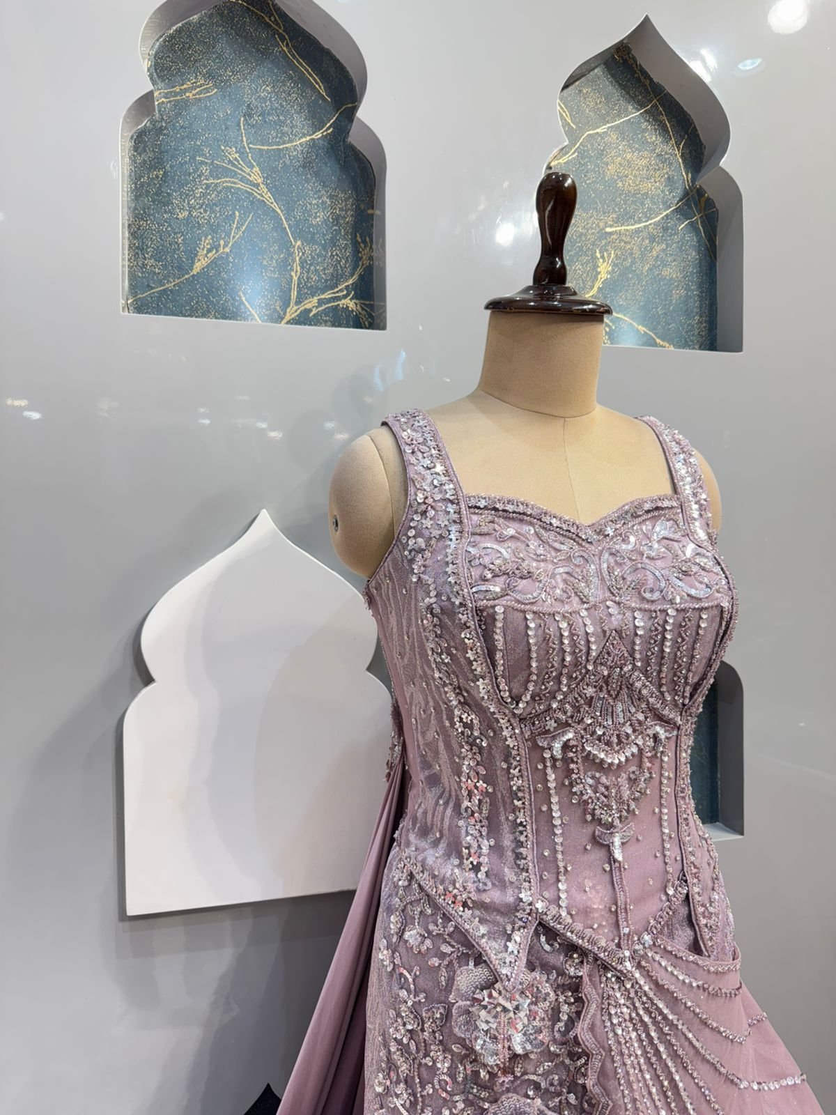 " LAVENDER CRYSTAL EMBROIDERED MERMAID " image 2
