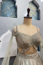 "MOONLIT SILVER LEHENGA" image 2