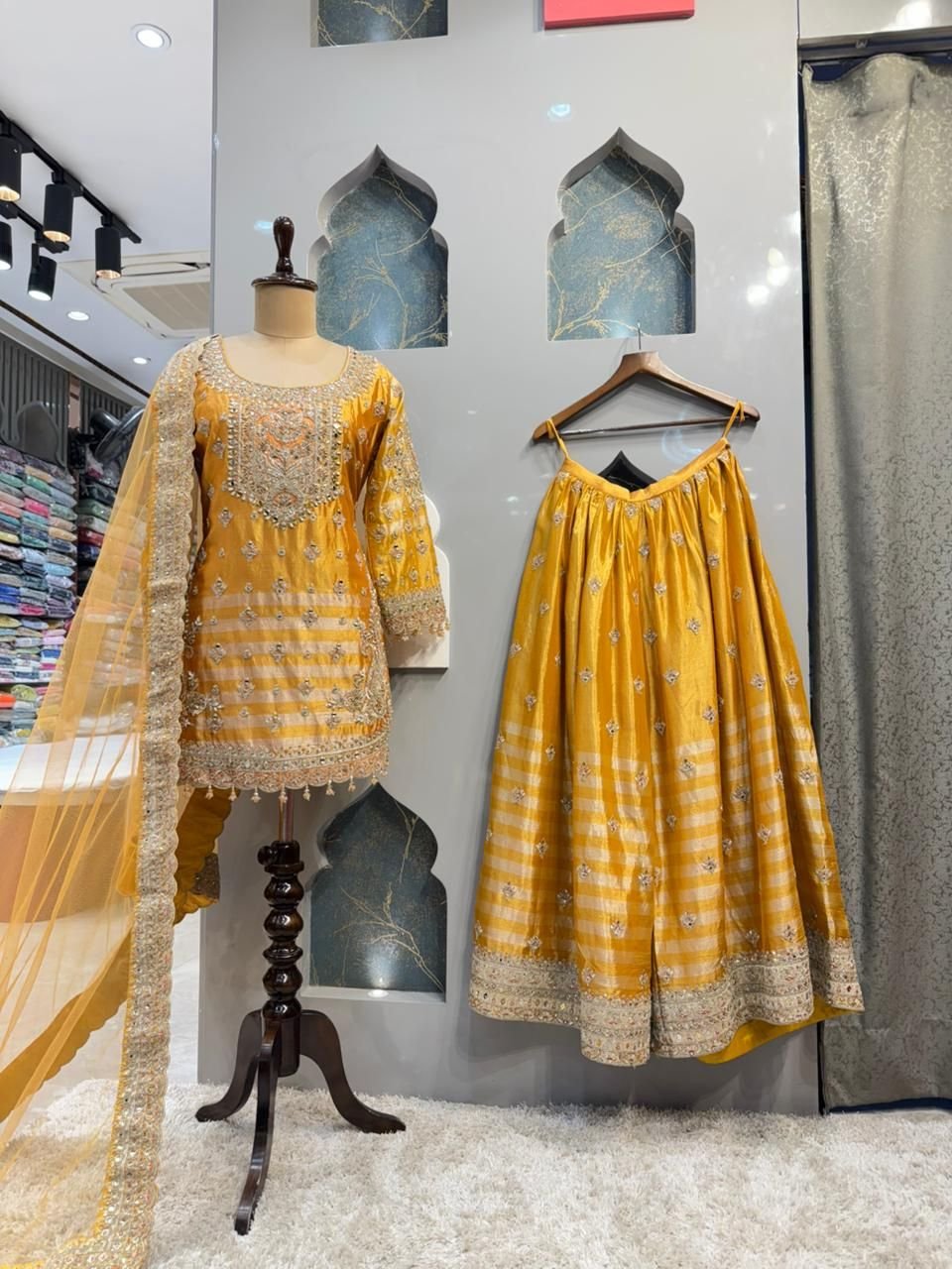 "SUNLIT MUSTARD EMBROIDERED SHARARA" image 0