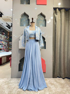 " SKY BLUE CONTEMPORARY INDO-WESTERN" image 0