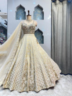 "IVORY MIRROR EMBELLISHED LEHENGA" image 3