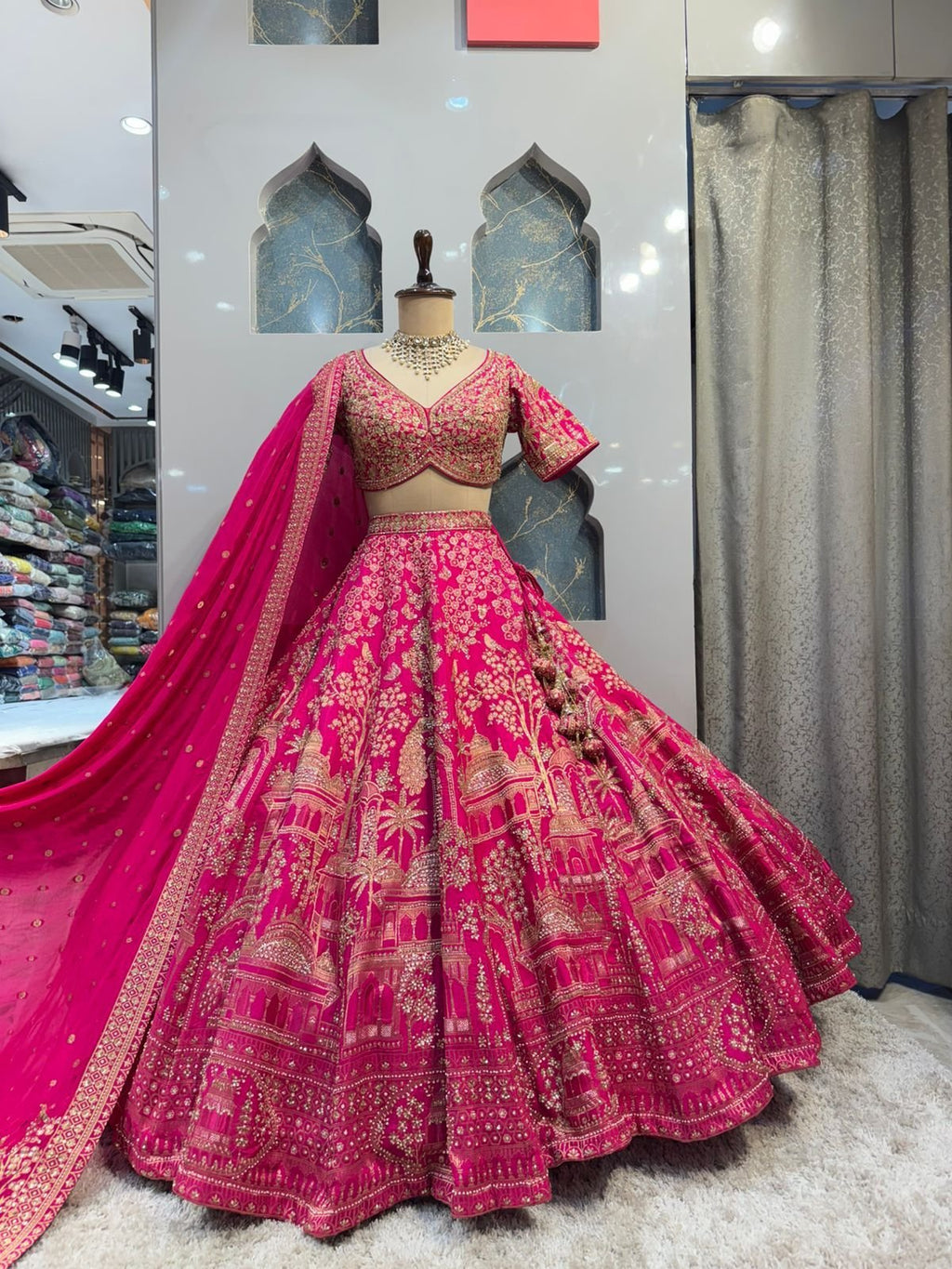 "RANI PINK ROYAL HERITAGE LEHENGA" image 0