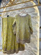 "OLIVE RADIANCE EMBROIDERED SHARARA" image 1