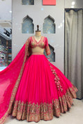 "HOT PINK HEIRLOOM LEHENGA" image 0