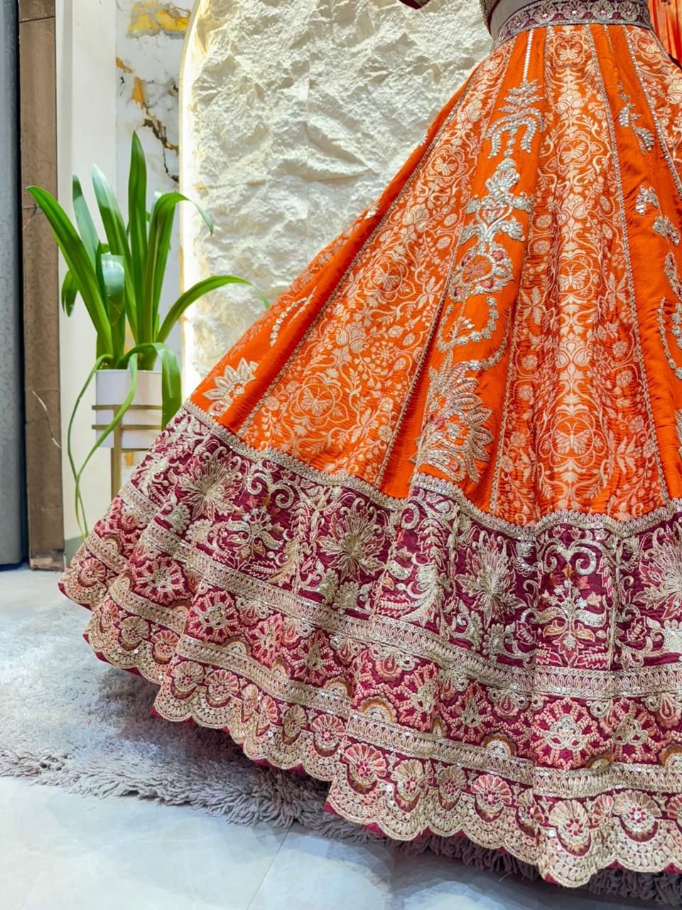 "SUNSET ROYALE EMBROIDERED LEHENGA" image 3