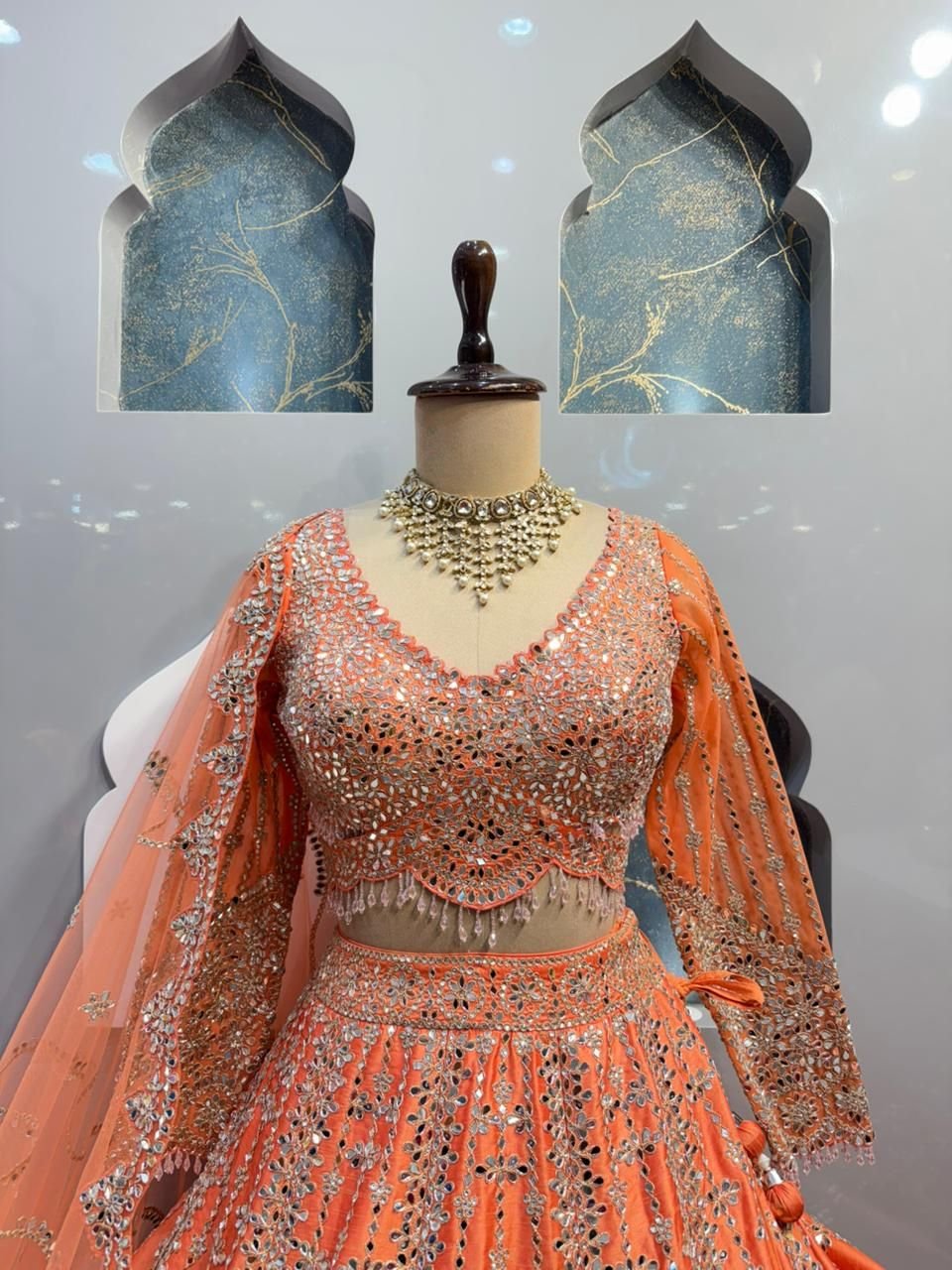 "SUNSET GLOW DESIGNER LEHENGA" image 1