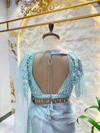 "CELESTIAL AQUA DESIGNER SAREE" image 4