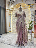 "MAYUVE ROYALE EMBROIDERED DESIGNER SAREE" image 0