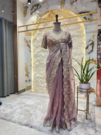 "MAYUVE ROYALE EMBROIDERED DESIGNER SAREE" image 0