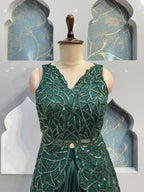 "ROYAL FOREST GREEN DRAPE ENSEMBLE" image 2