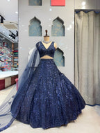 "STARLIGHT NAVY DESIGNER LEHANGA" image 0