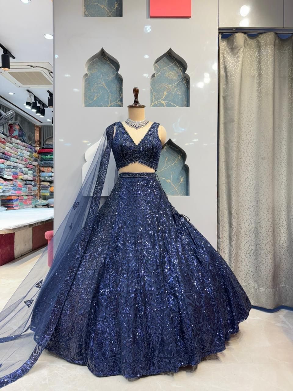 "STARLIGHT NAVY DESIGNER LEHANGA" image 0