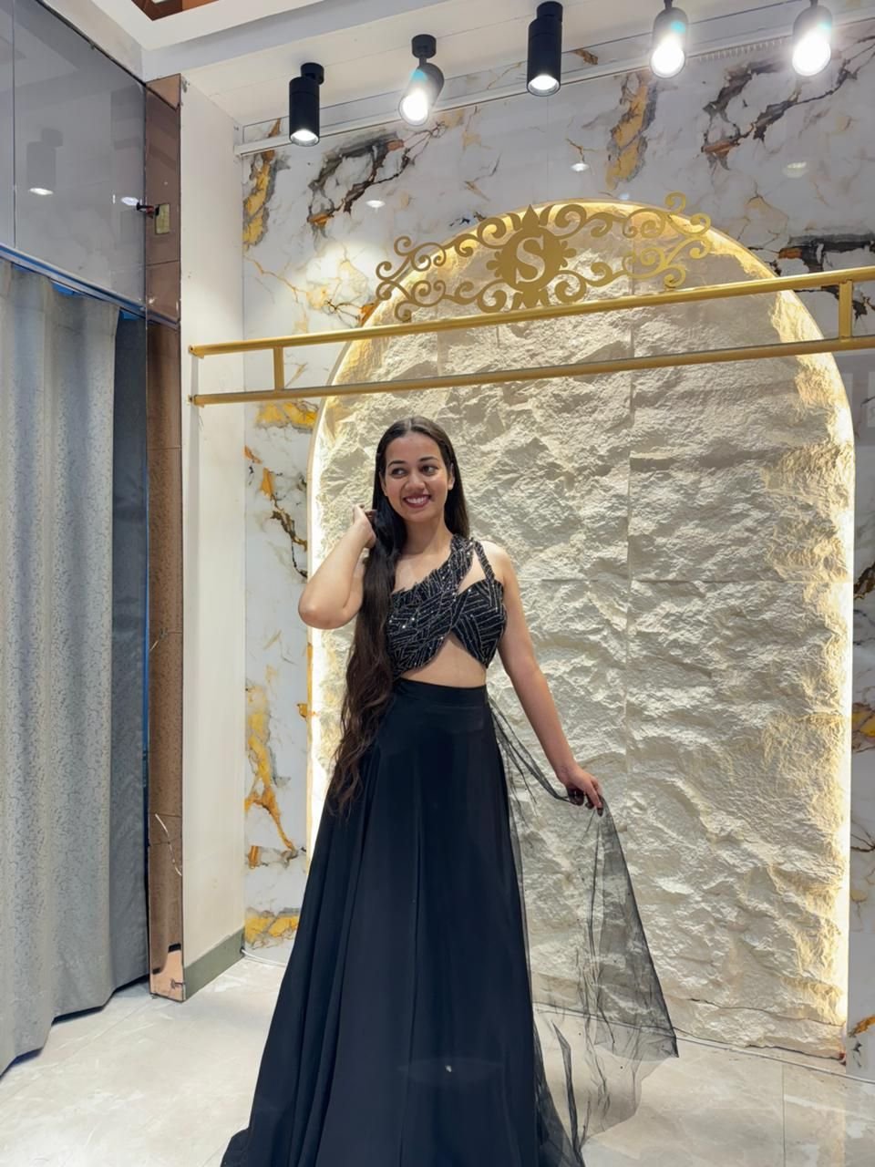 "MIDNIGHT GLAM CUTWORK LEHENGA" image 3
