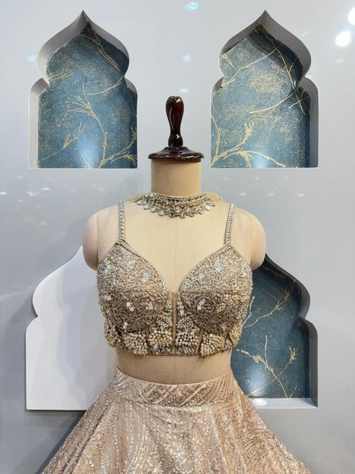 "CHAMPAGNE STARDUST LEHENGA" image 1