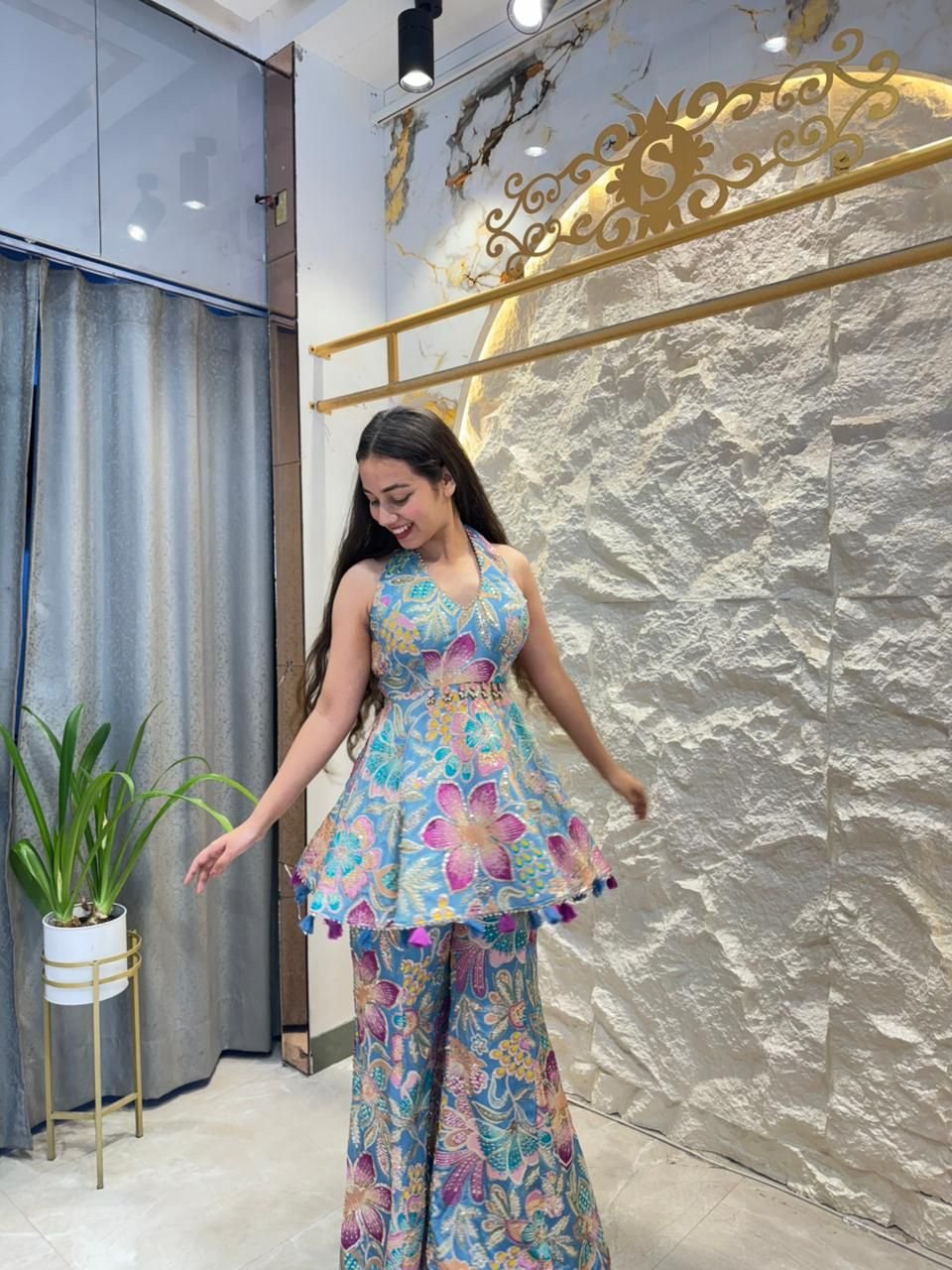 "AZURE BLOOM INDO-WESTERN" image 2