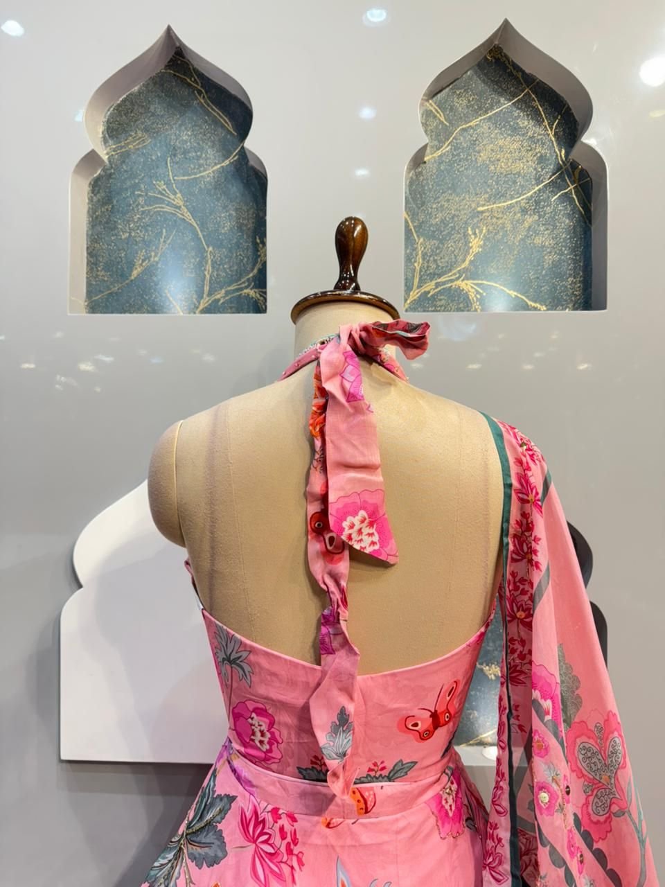 "BLUSH GARDEN FLORAL DESIGNER LEHENGA" image 5