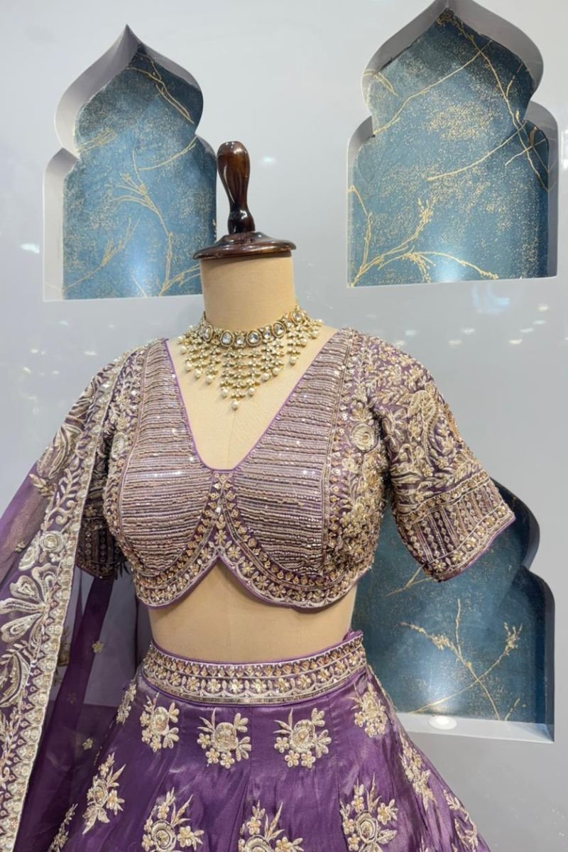 "ROYAL LAVENDER ZARI LEHENGA" image 2