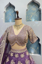 "ROYAL LAVENDER ZARI LEHENGA" image 2