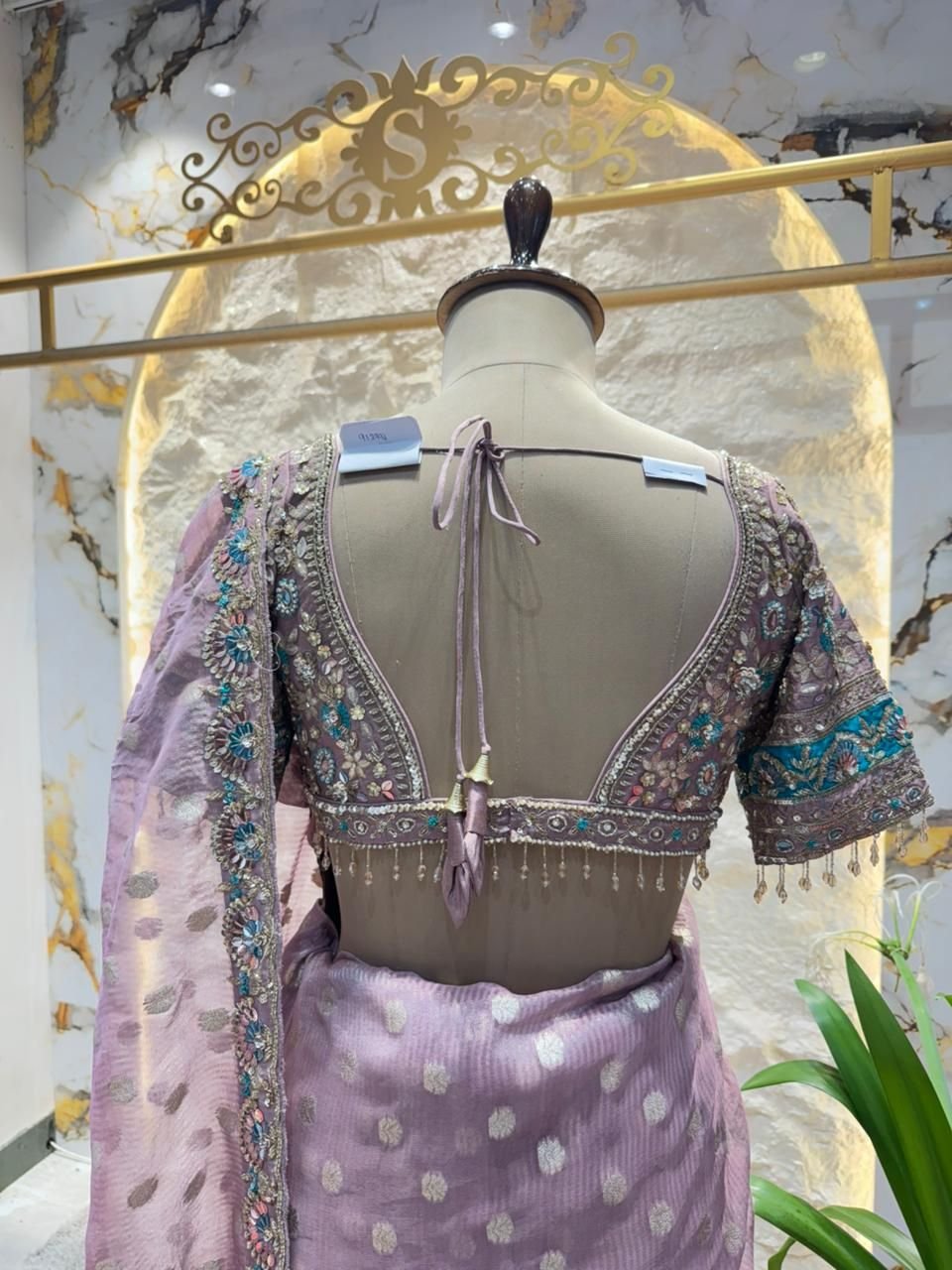 "LAVENDER LUXE EMBROIDERED SAREE" image 4