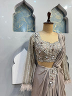 "MODERN ELEGANCE EMBROIDERED DRAPE SAREE" image 2