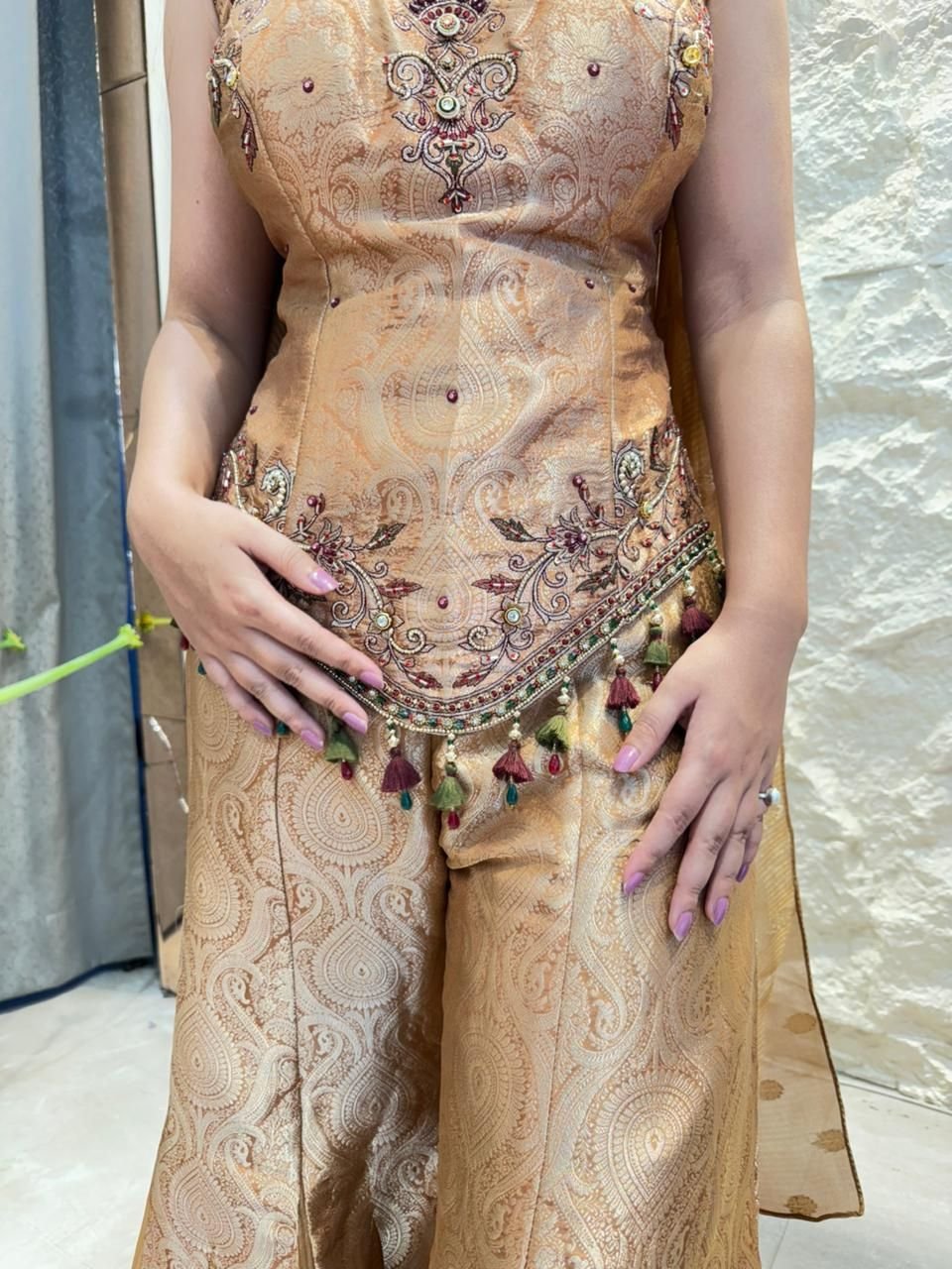 "GOLDEN MIRAGE EMBROIDERED SHARARA" image 4