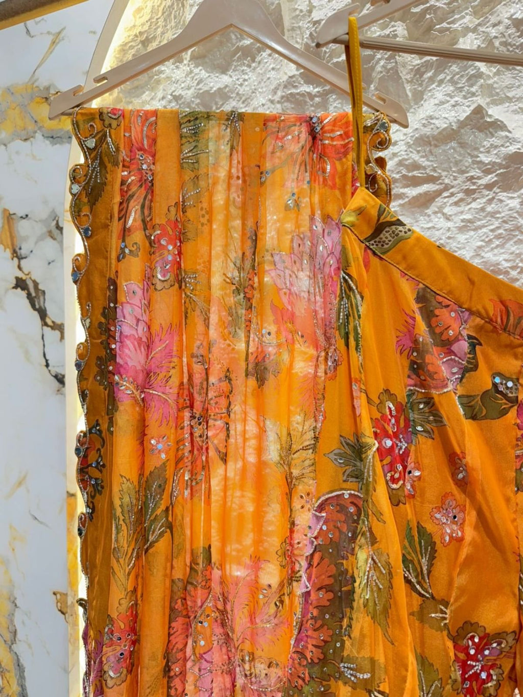 " MARIGOLD BLOOM PRINTED SHARARA SET SUIT" image 2