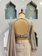 "MODERN ELEGANCE EMBROIDERED DRAPE SAREE" image 4