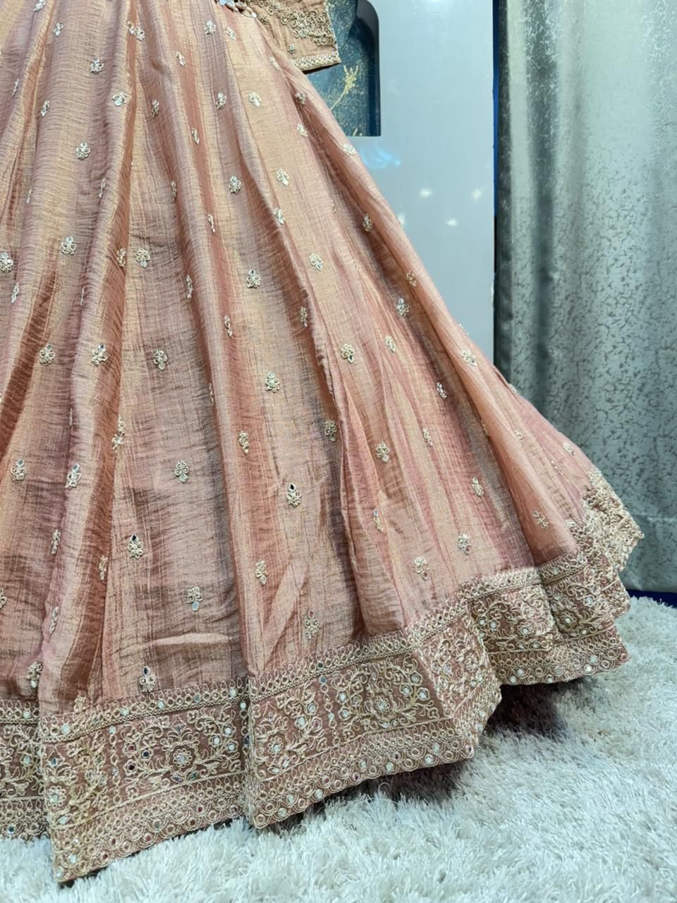 "BLUSH ROYALE EMBROIDERED LEHENGA" image 4