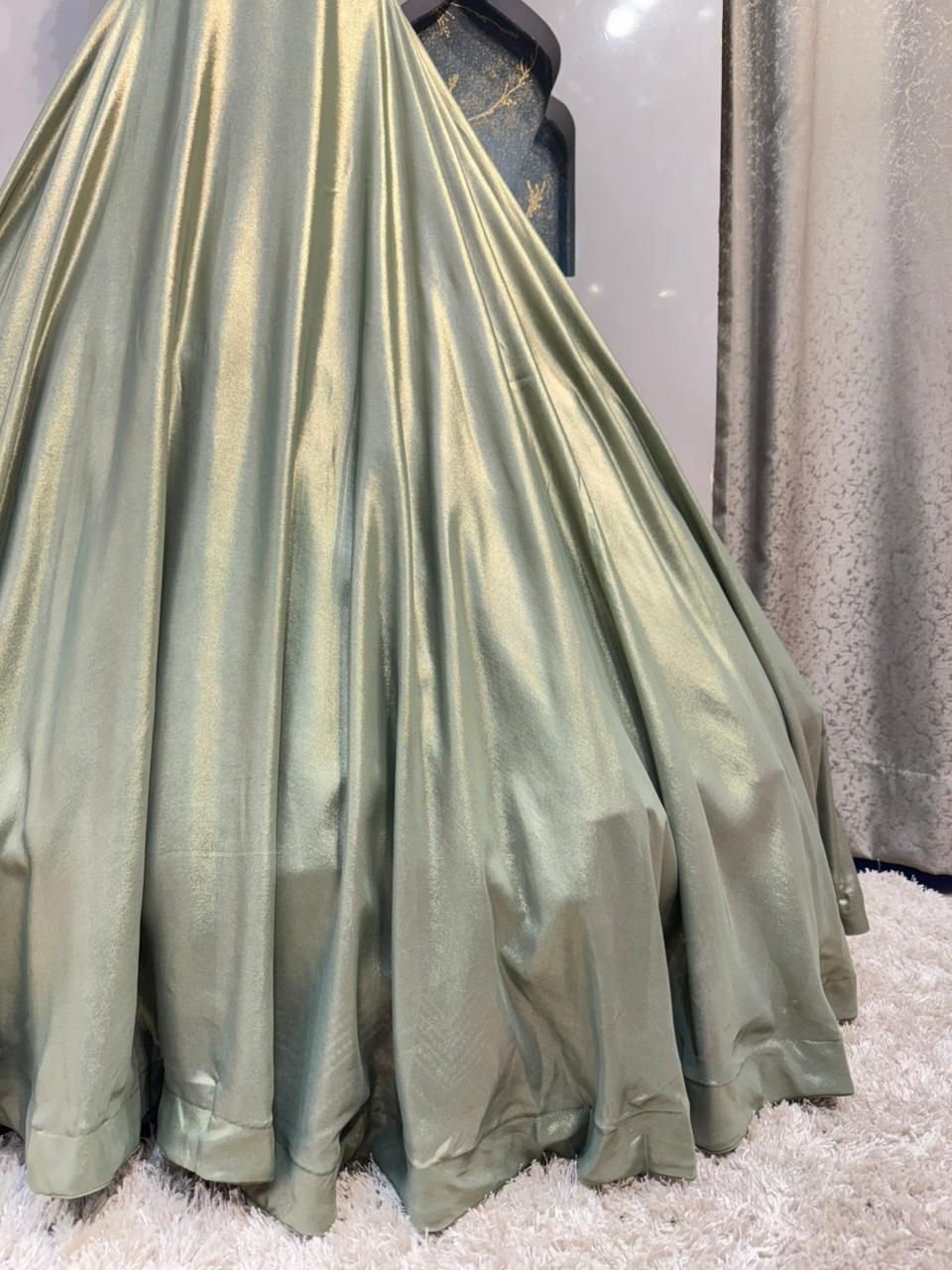 "SAGE SHIMMER DESIGNER LEHENGA" image 4