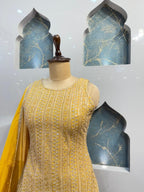 "SUNSHINE YELLOW EMBROIDERED SHARARA" image 2