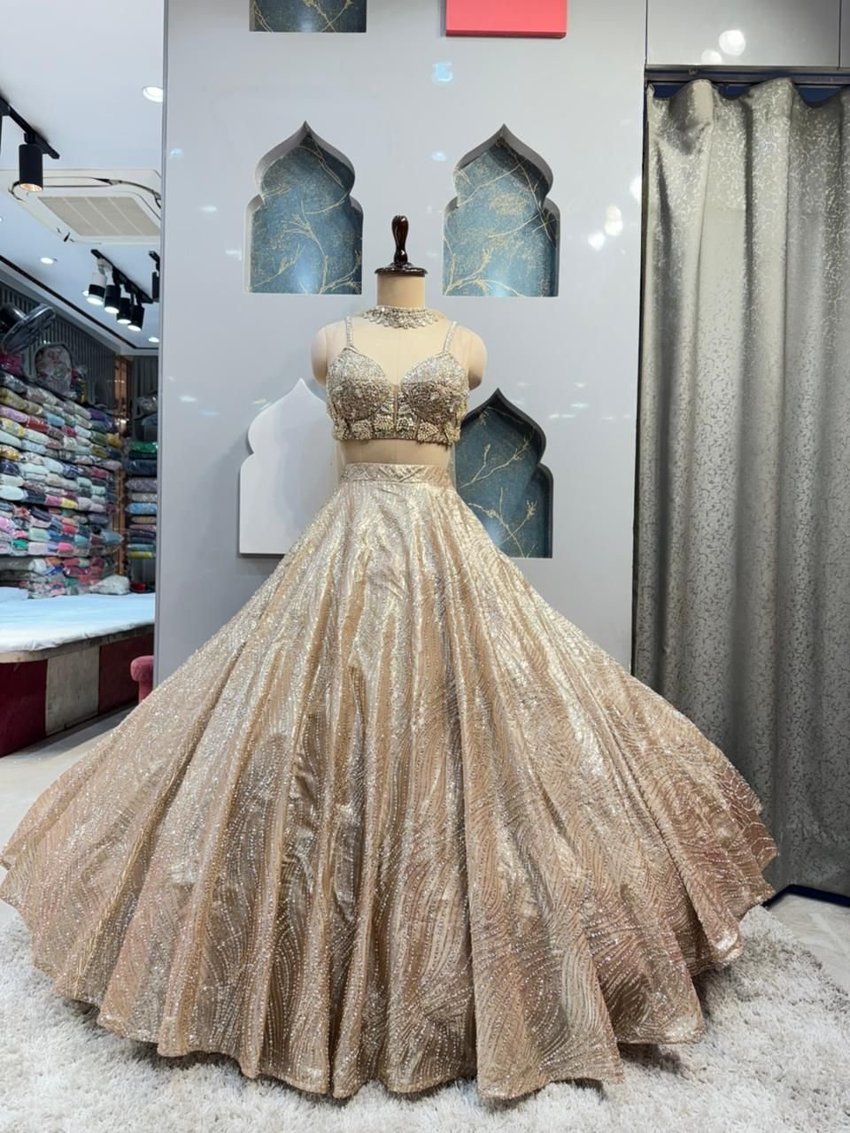 "CHAMPAGNE STARDUST LEHENGA" image 0