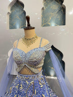 "MOONLIGHT LAVENDER COUTURE LEHENGA" image 2