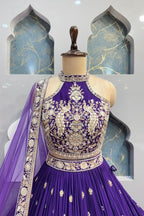 "MAJESTY VIOLET LEHENGA" image 1