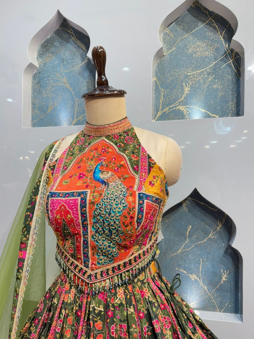 " RANG MAHAL PEACOCK EMBROIDERED LEHENGA" image 2