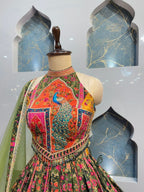 " RANG MAHAL PEACOCK EMBROIDERED LEHENGA" image 2