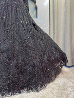 " MIDNIGHT BLACK SEQUIN EMBROIDERED LEHENGA" image 3