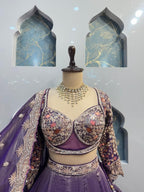 "ROYAL TWILIGHT GARDEN EMBROIDERED LEHENGA" image 1
