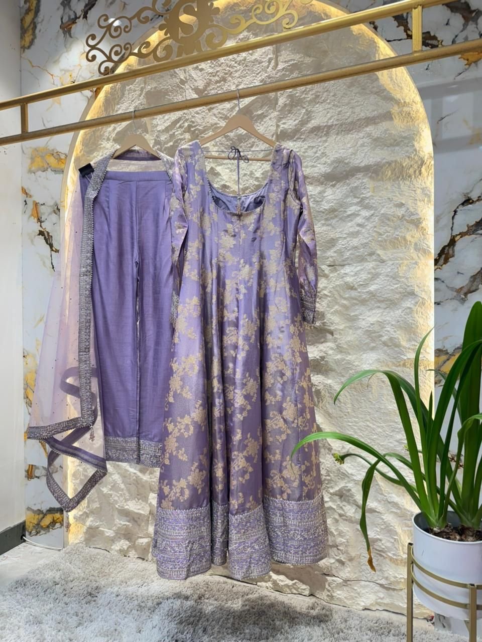 "LAVENDER NOOR EMBROIDERED ANARKALI" image 4