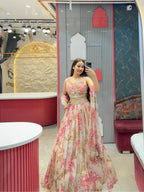 "BLUSH BLOOM DESIGNER FLORAL LEHENGA" image 3
