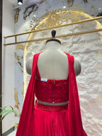 "CRIMSON ROYALE EMBELLISHED LEHENGA" image 4