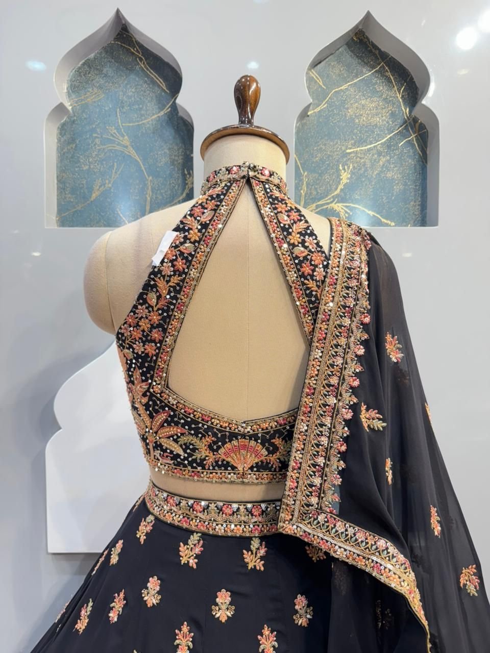 "MIDNIGHT ROYAL EMBROIDERED LEHENGA" image 5