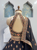 "MIDNIGHT ROYAL EMBROIDERED LEHENGA" image 5