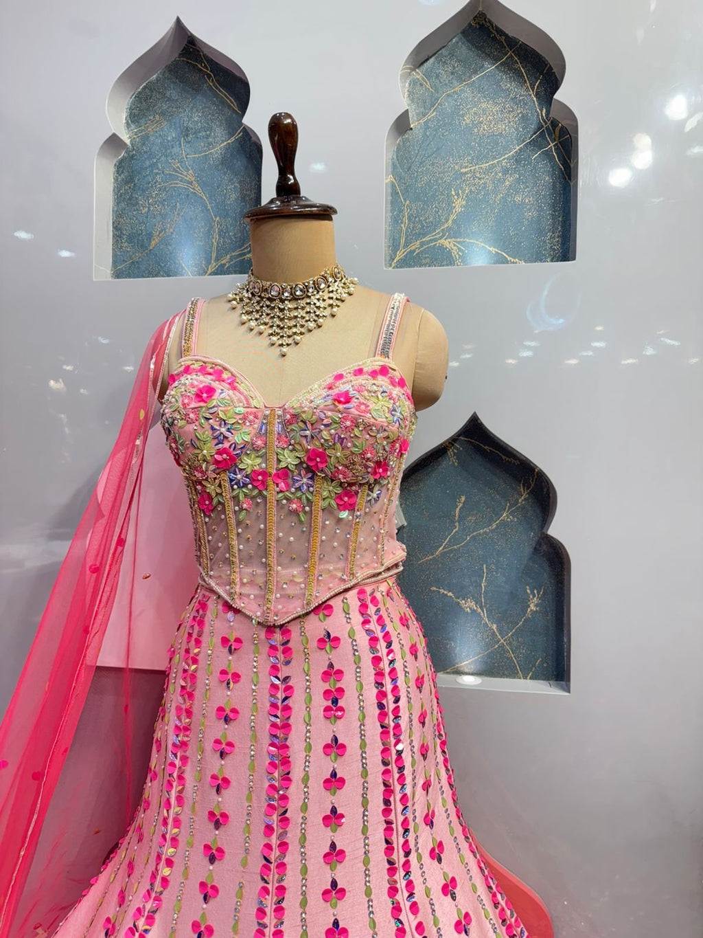 " BLUSH PINK FLORAL EMBROIDERED MERMAID" image 2