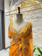 "SUNSET GLOW EMBROIDERED SAREE" image 2